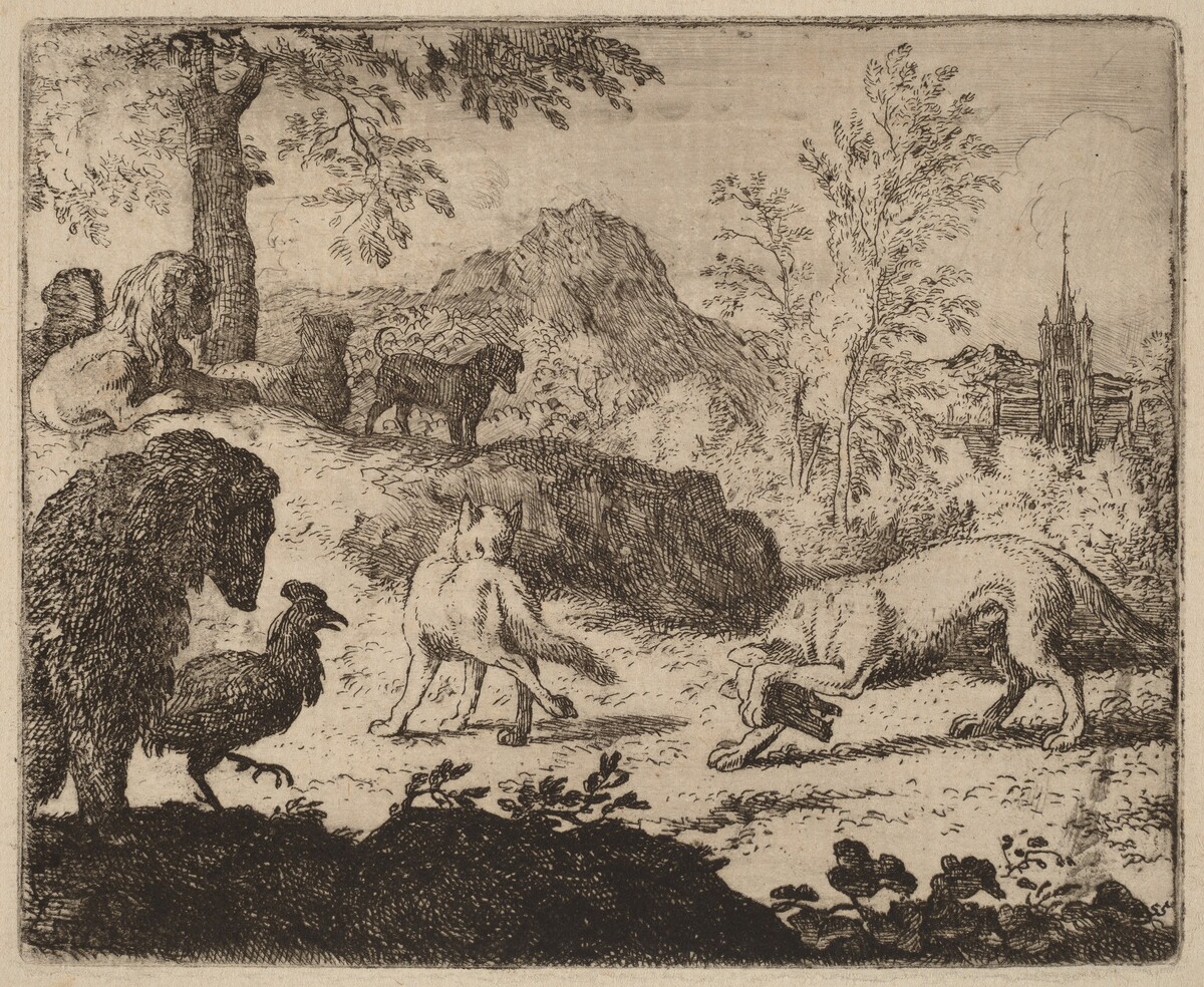 Reynard Blinds the Wolf in One Eye by Allart van Everdingen