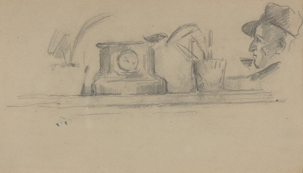 The Artist's Father and Objects on a Mantel [verso] by Paul Cezanne
