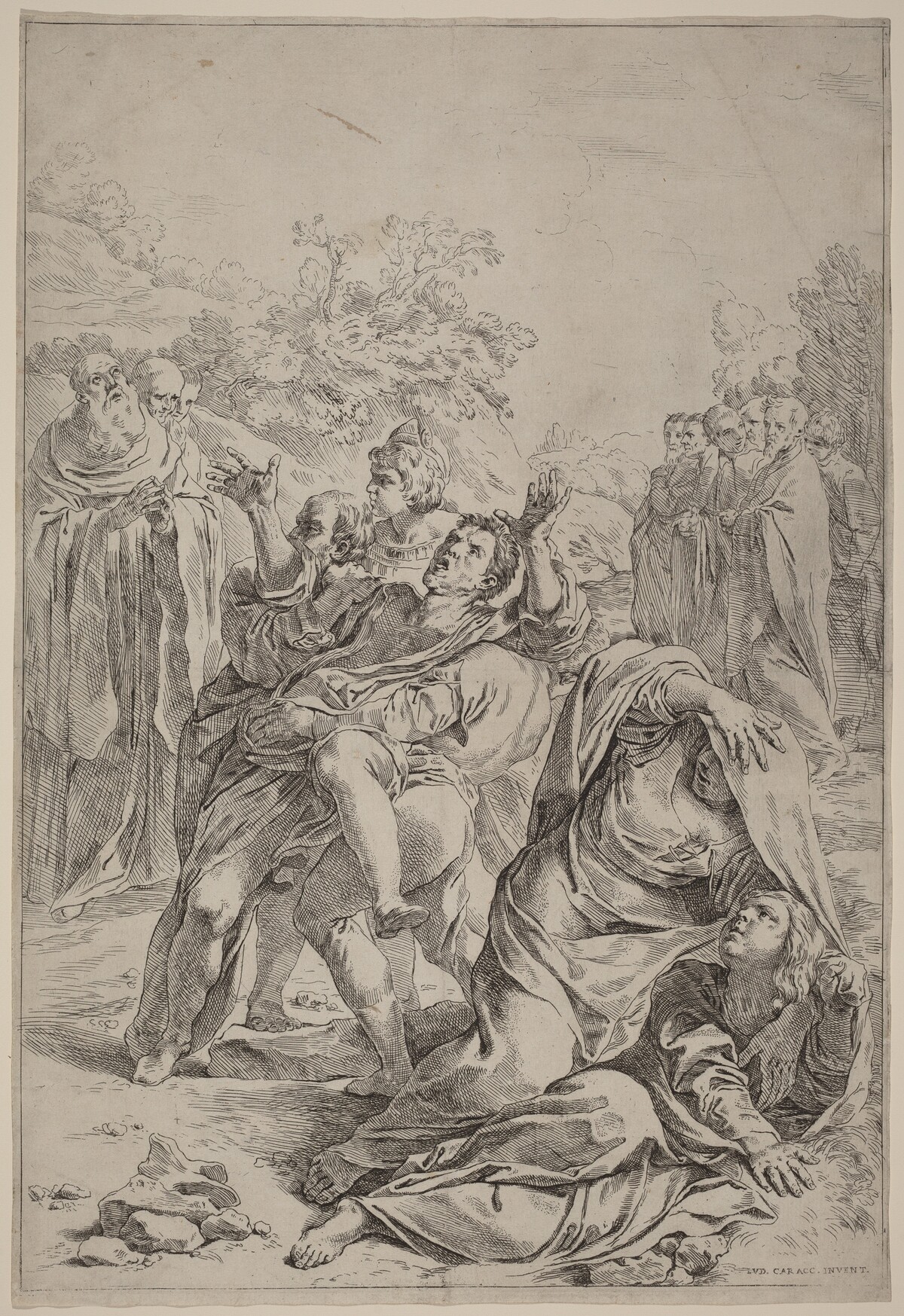 Saint Benedict Healing the Possessed by Simone Cantarini after Lodovico Carracci