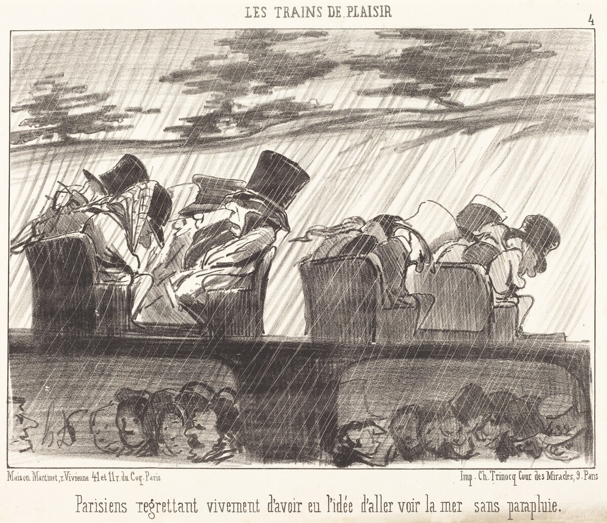 Parisiens regrettant vivement... by Honoré Daumier