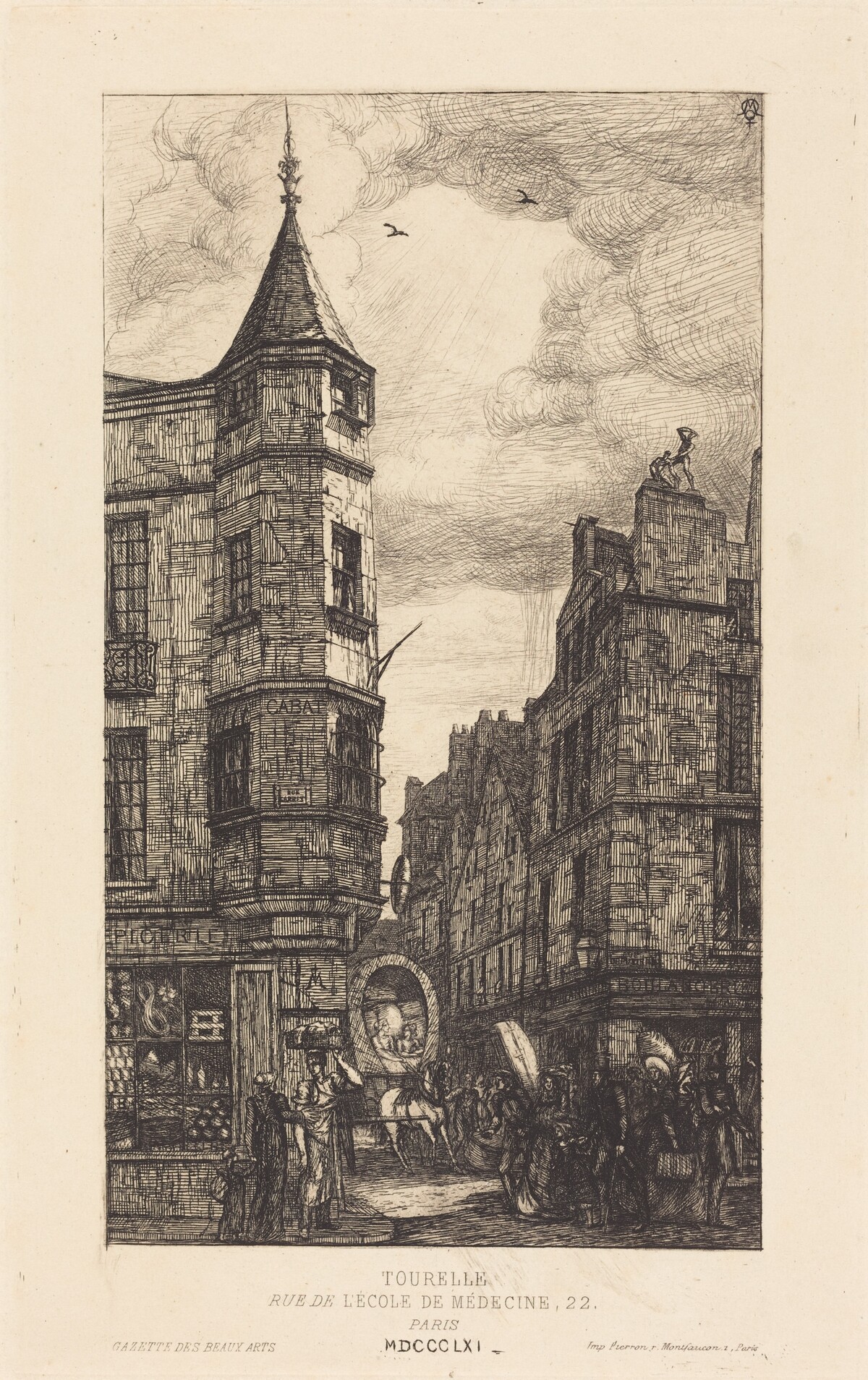Tourelle, Rue de l'École de Médecine, 22, Paris by Charles Meryon