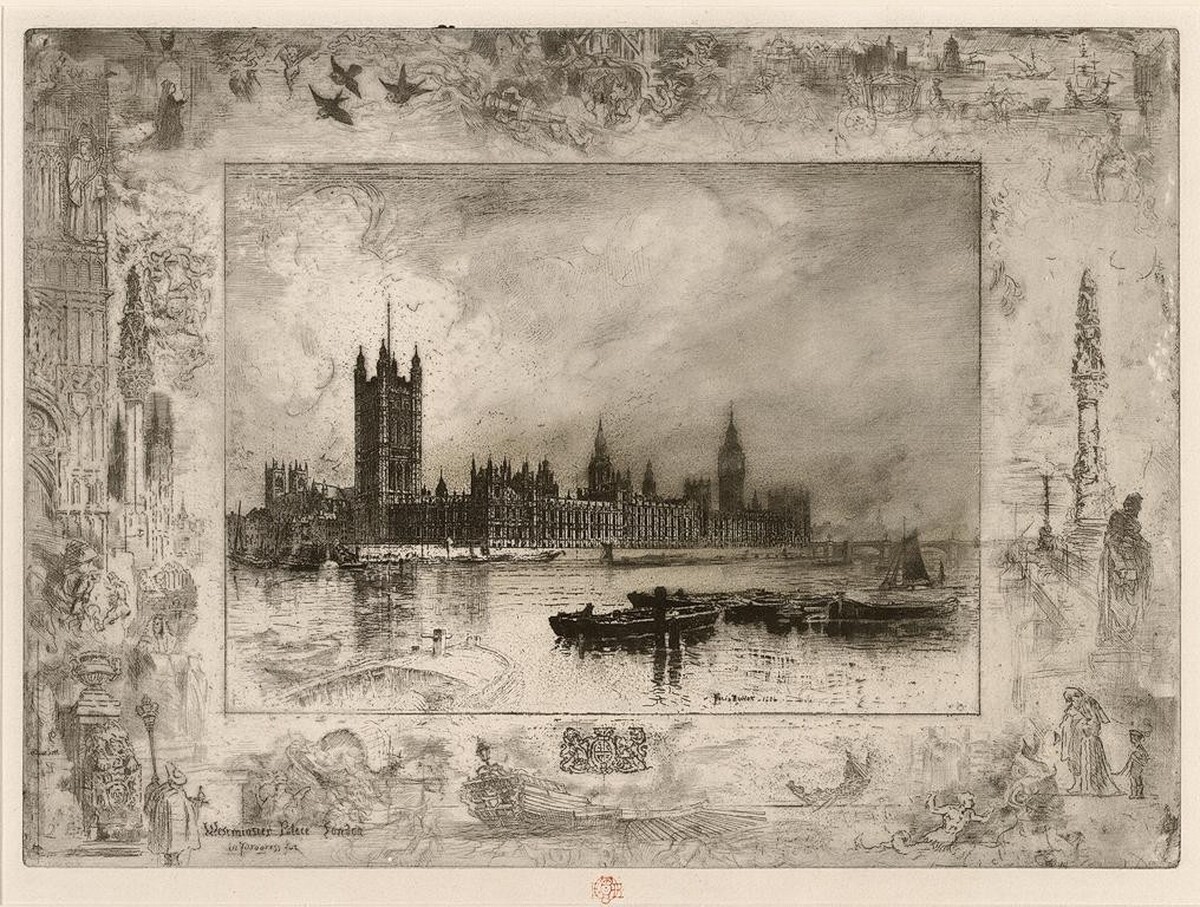 Westminster Palace by Félix-Hilaire Buhot