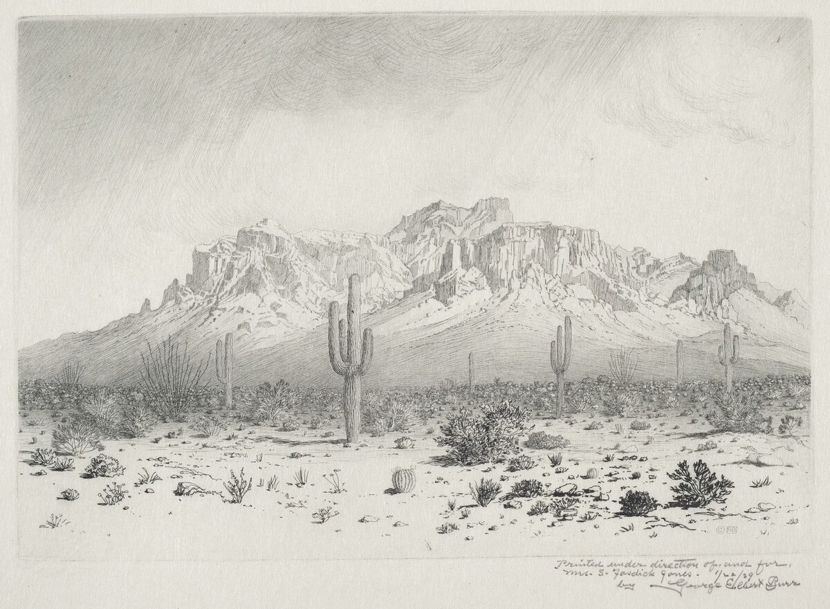 Superstition Mountain, Apache Trail, Arizona (no.1) by George Elbert Burr
