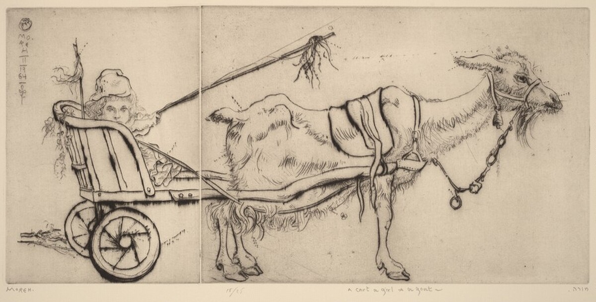 A Cart, A Girl, and a Goat by Mordecai Moreh
