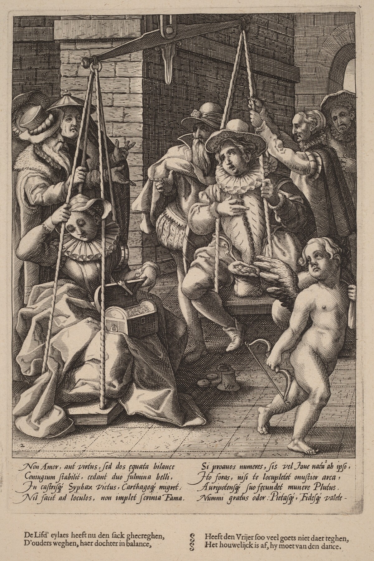 The Scales of Marriage by Workshop of Hendrick Goltzius, after Karel van Mander I