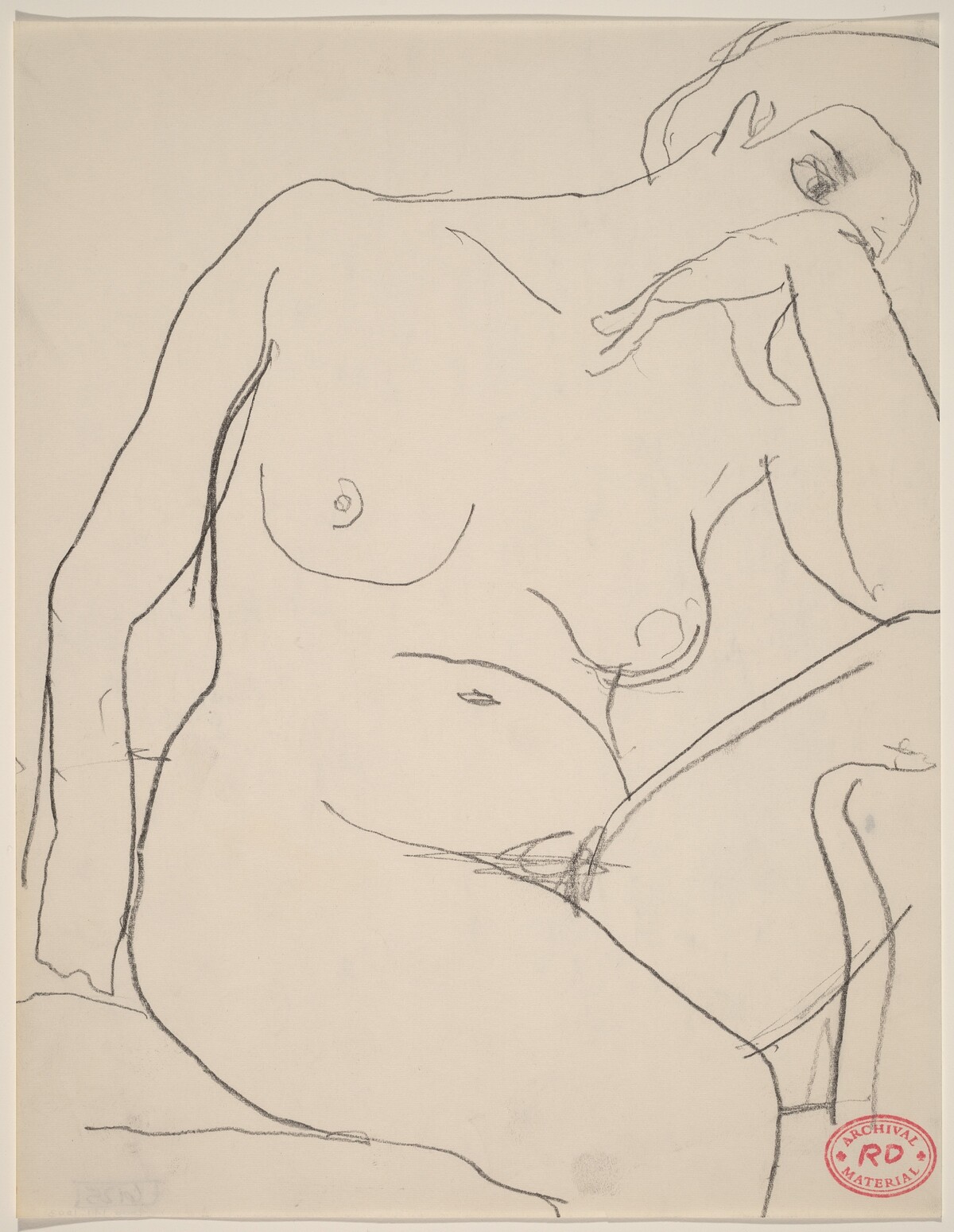 Untitled [seated female nude leaning right] by Richard Diebenkorn