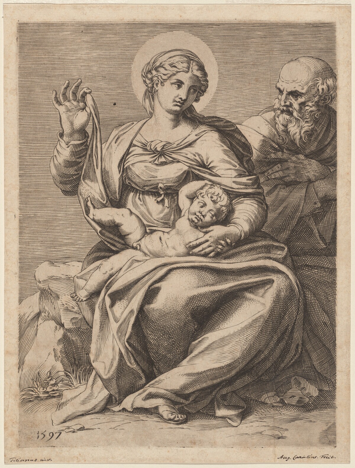 The Holy Family by Agostino Carracci