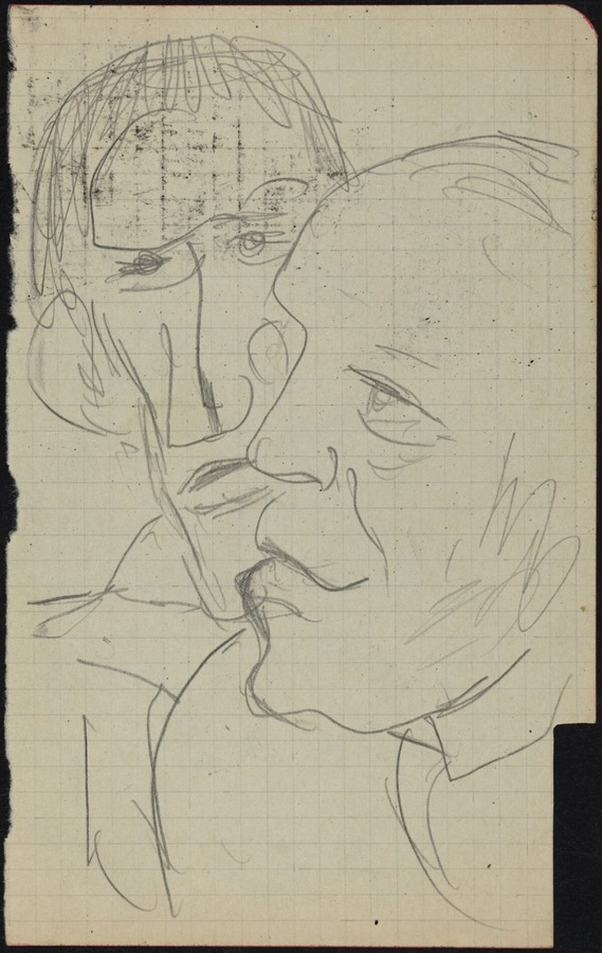 Two Male Heads by Max Beckmann