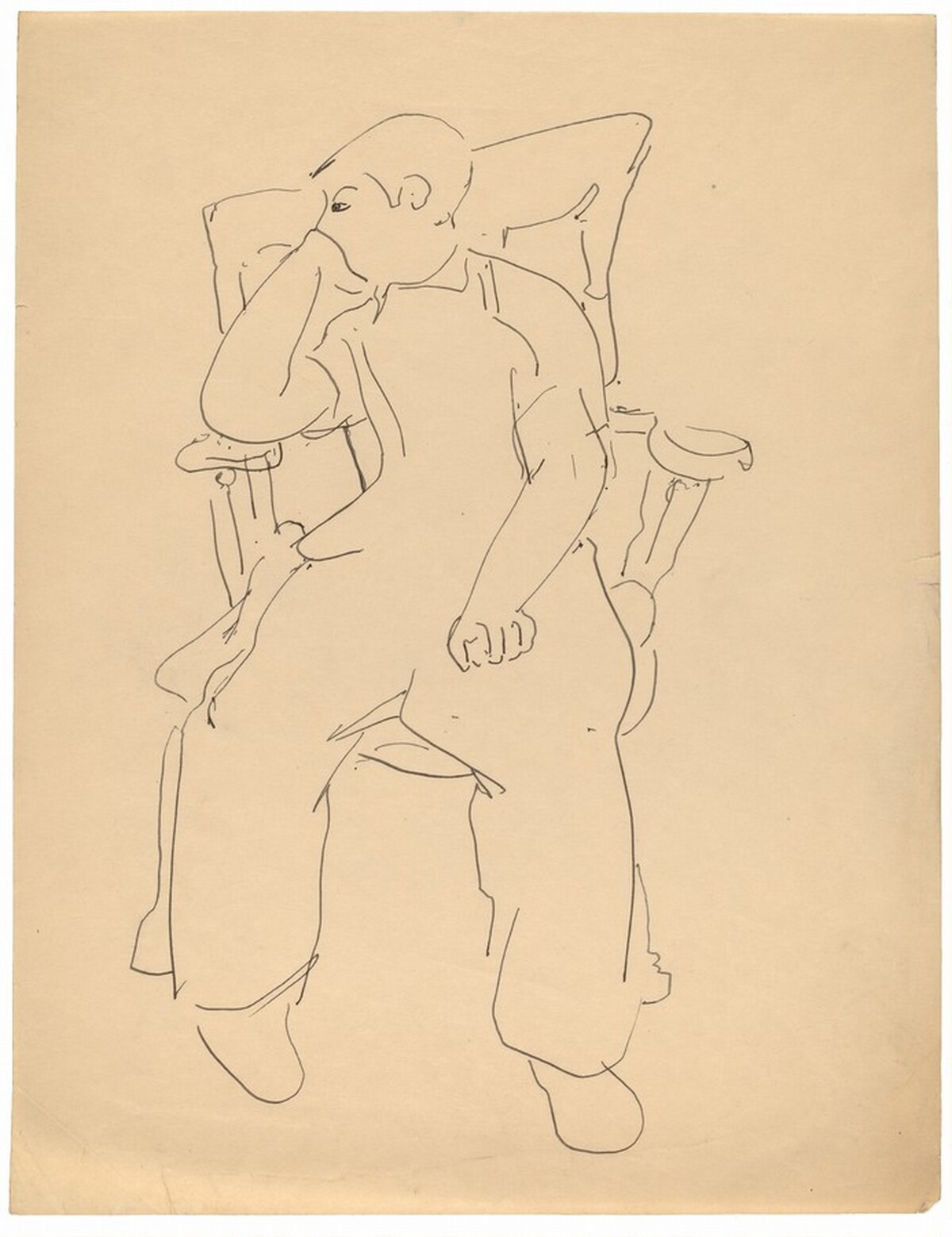 Seated Boy in Armchair, Chin Resting on Right Hand by Mark Rothko