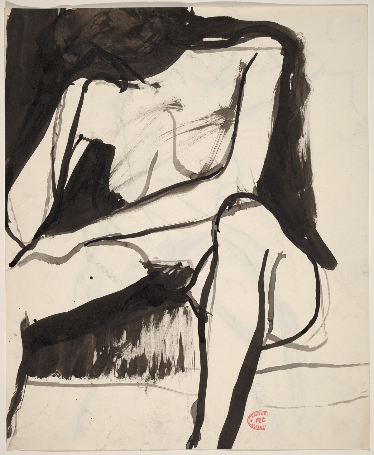 Untitled [seated female nude with left arm resting across legs] [recto] by Richard Diebenkorn