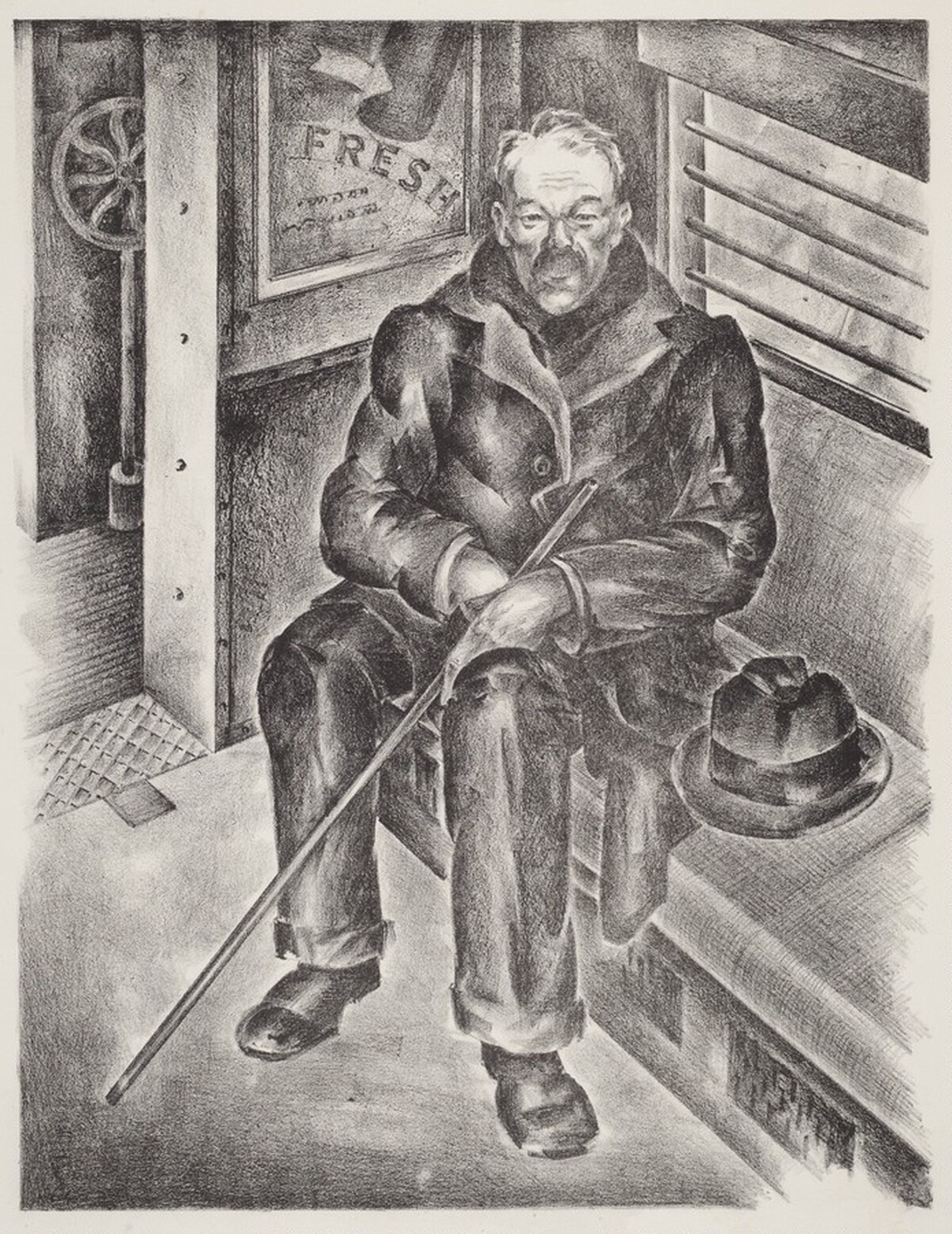 Untitled (Man in a Train) by George White Good