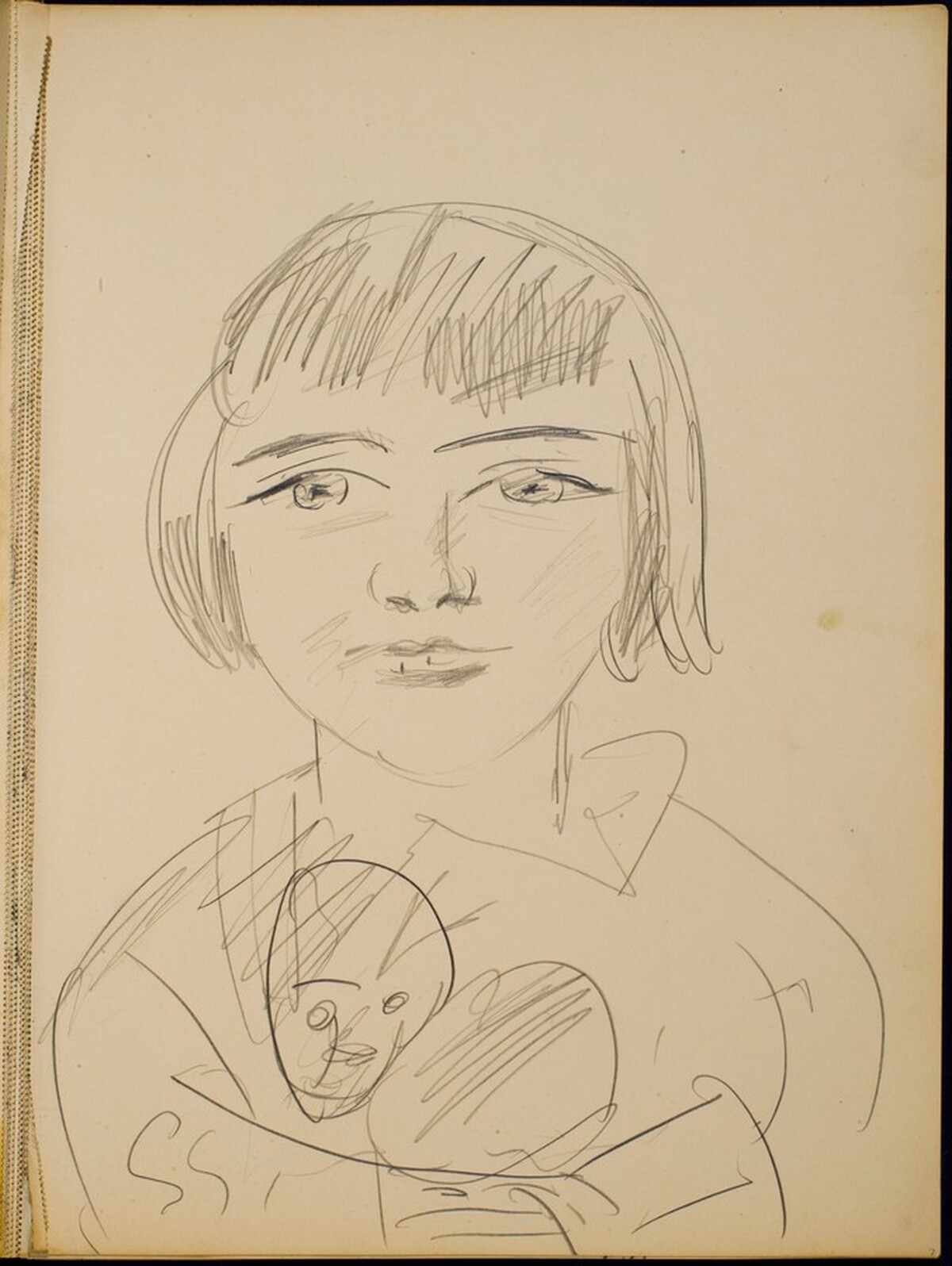 Mädchen mit Puppe (Girl with a Doll) [p. 7] by Max Beckmann