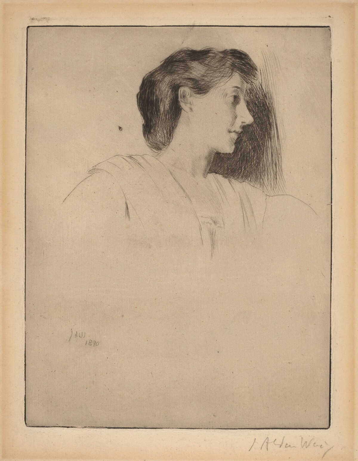 Profile Head of a Woman by Julian Alden Weir