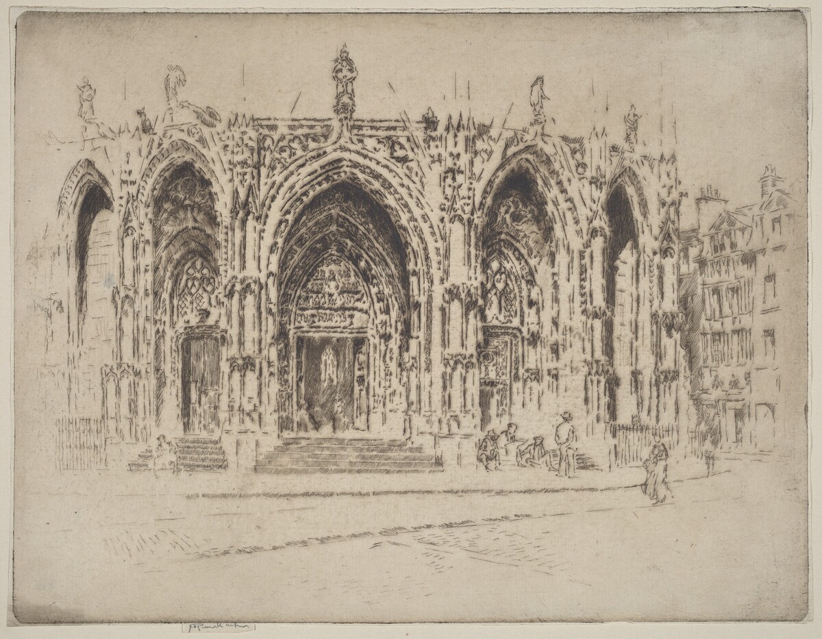 Porch of San Maclou, Rouen by Joseph Pennell