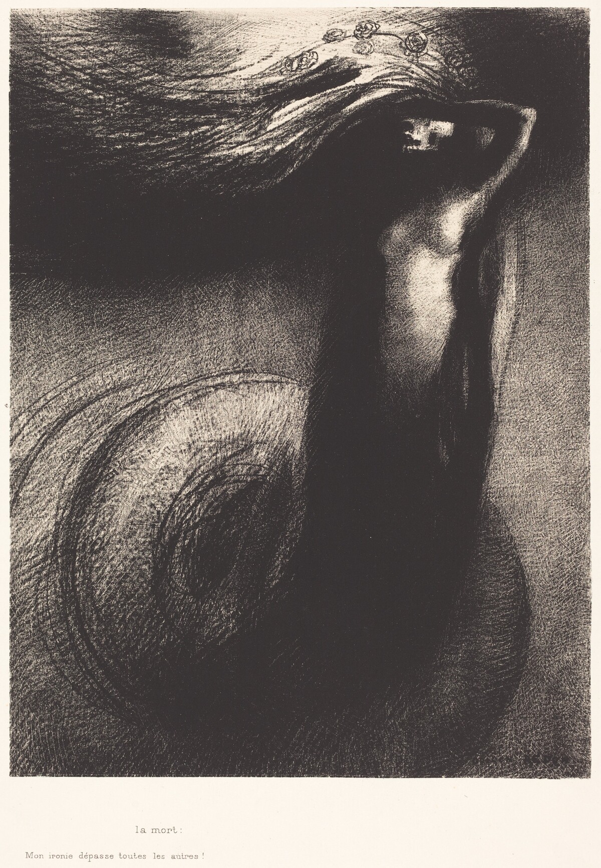 La Mort: Mon ironie depasse toutes les autres! (Death: My iron surpasses all others!) by Odilon Redon