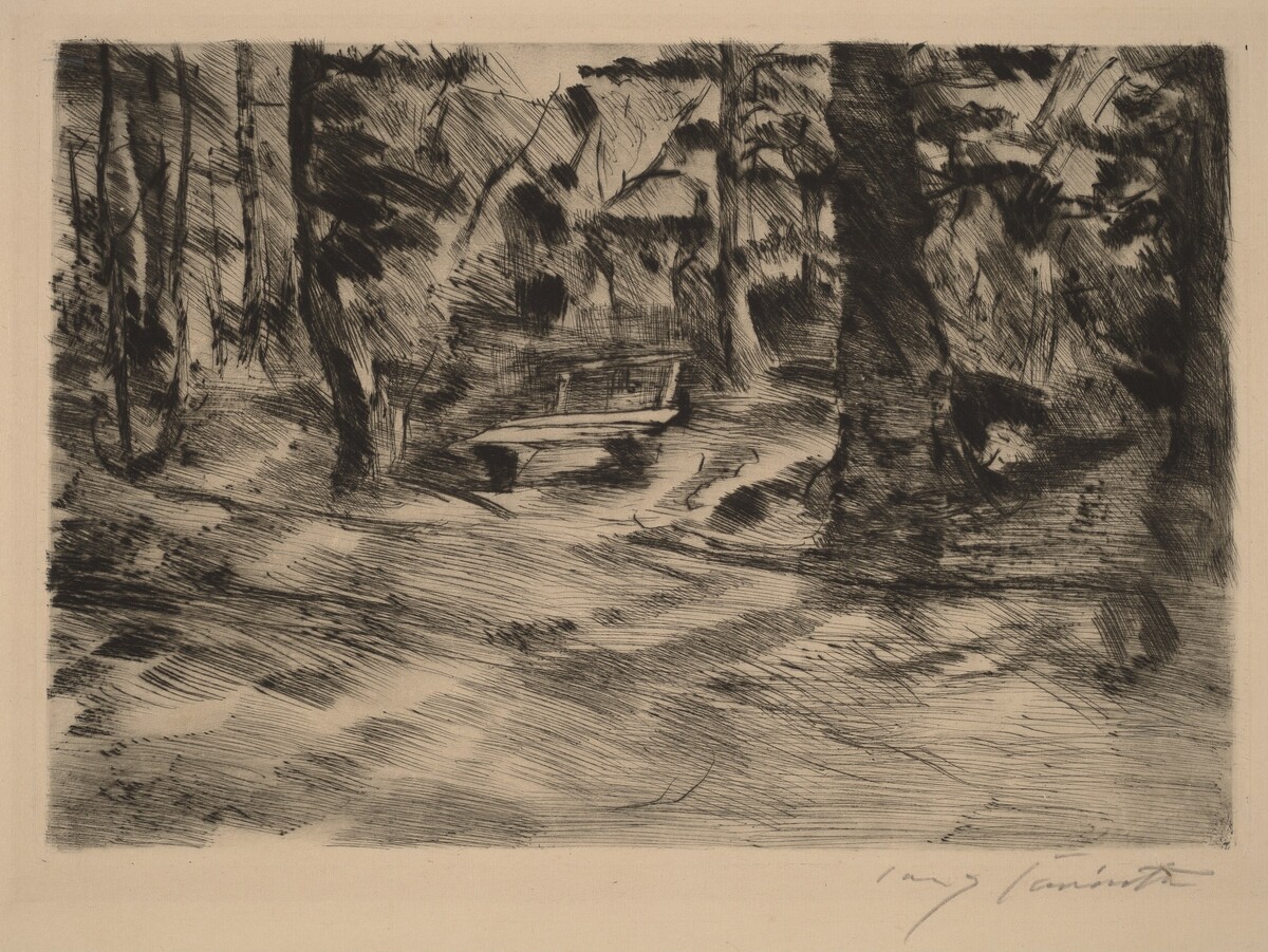 Bank im Walde II (Bench in the Woods II) by Lovis Corinth