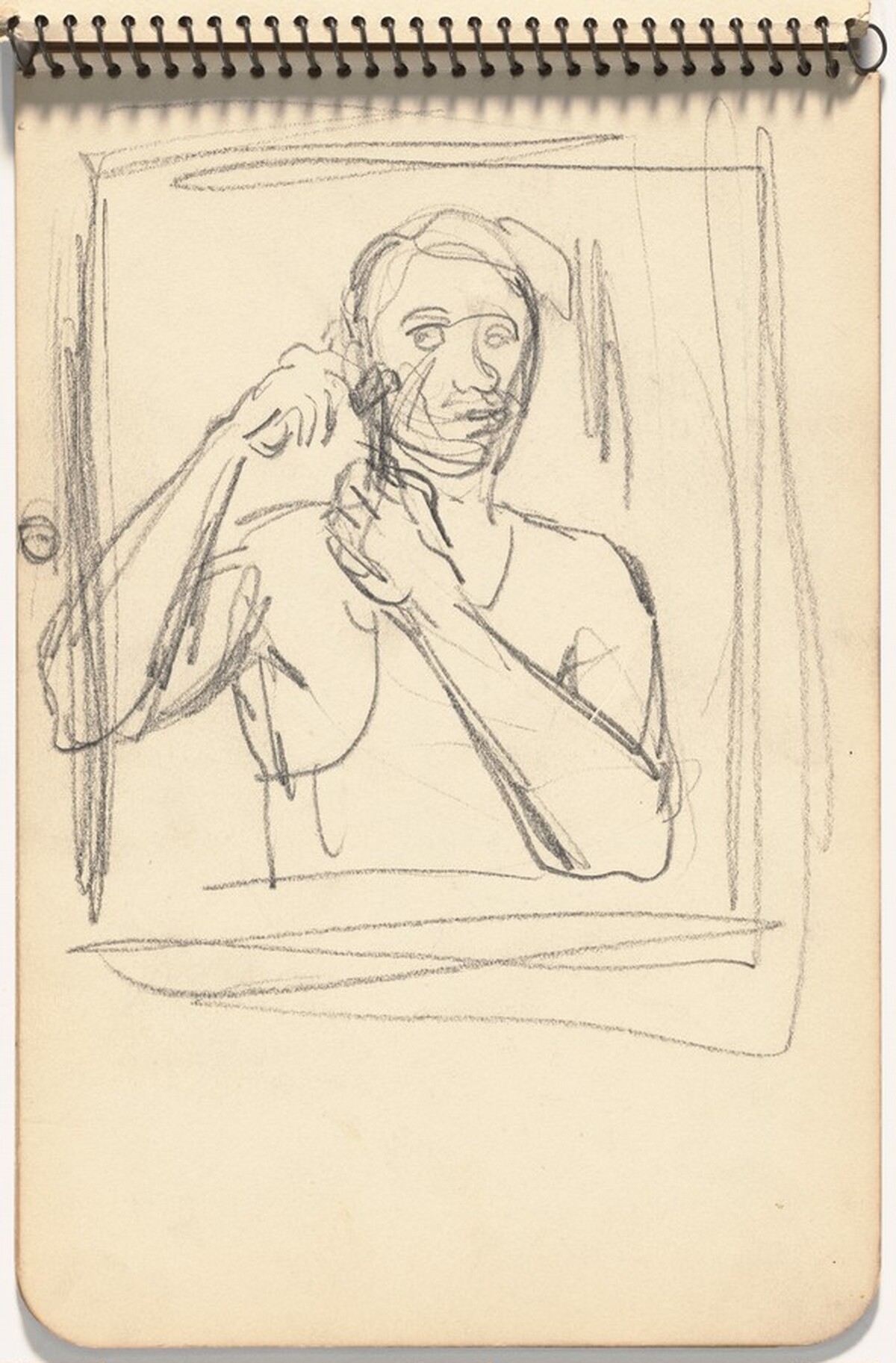 Self-Portrait Shaving by Jacob Kainen
