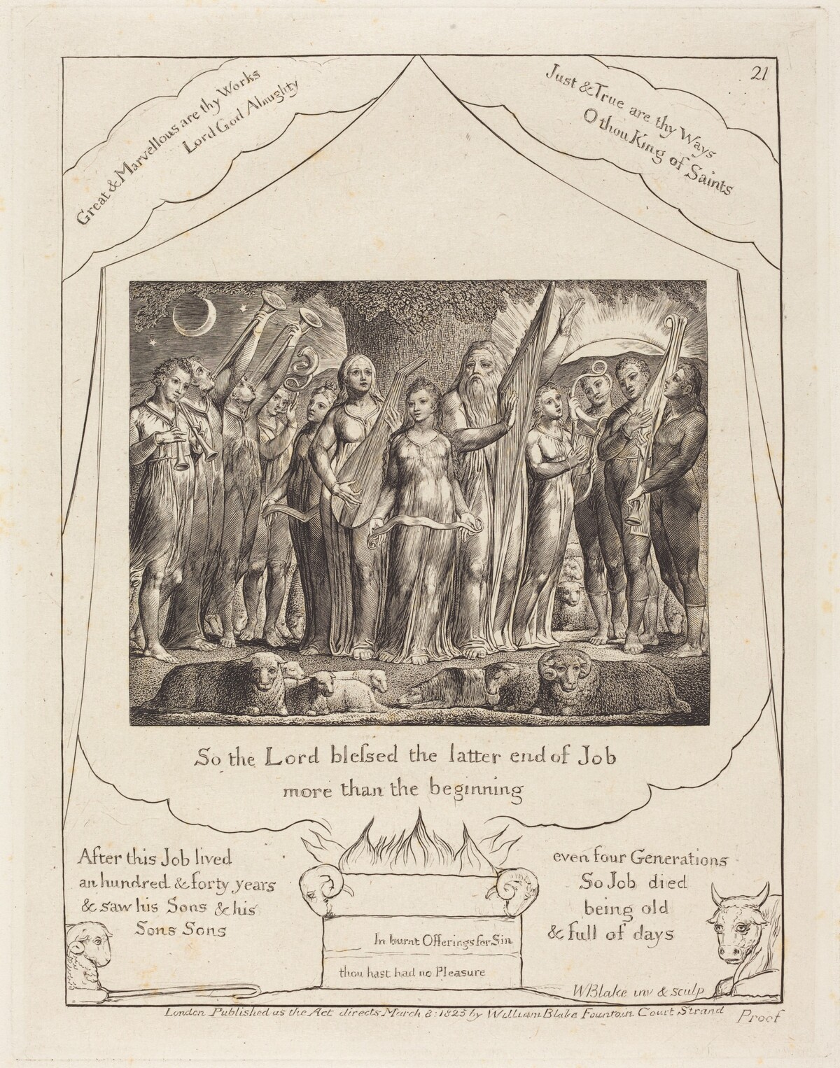 Job and His Wife Restored to Prosperity by William Blake