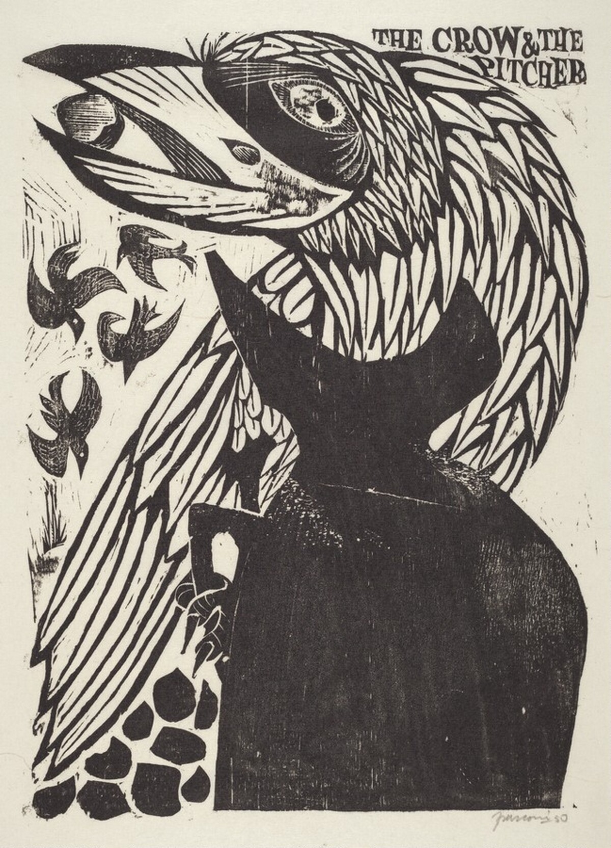 The Crow and the Pitcher by Antonio Frasconi