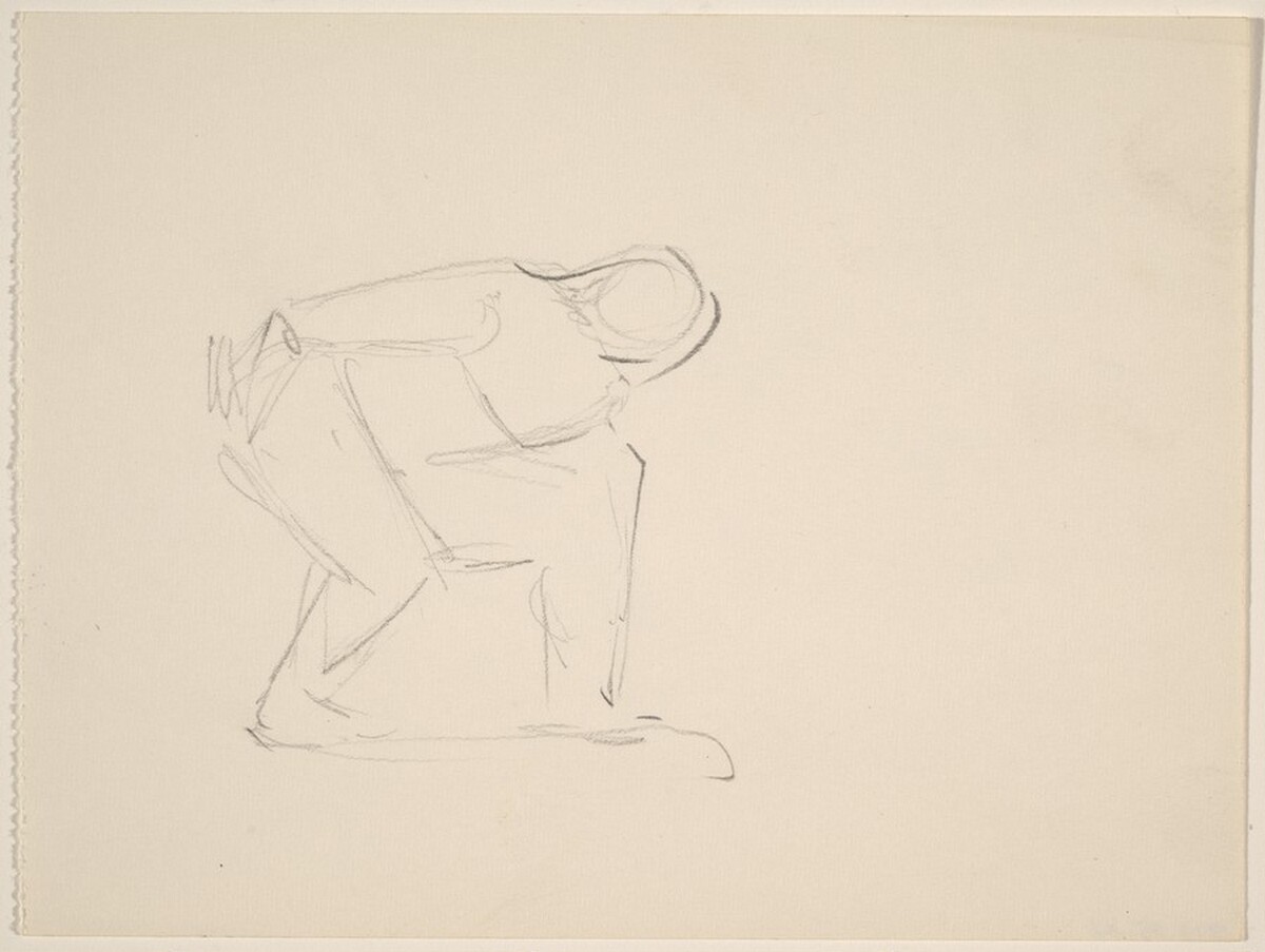 Figure Crouching by Louis Lozowick