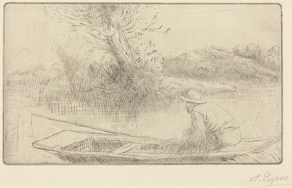 Along the Thames (Sur la Tamise) by Alphonse Legros