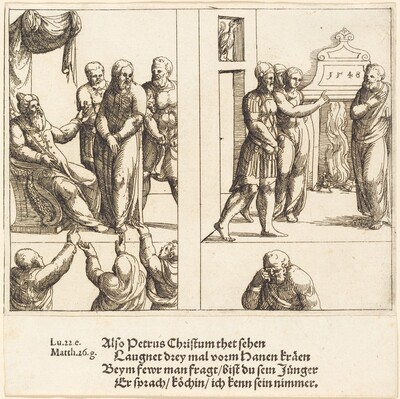 Christ before Caiaphas, and Peter Denying Christ