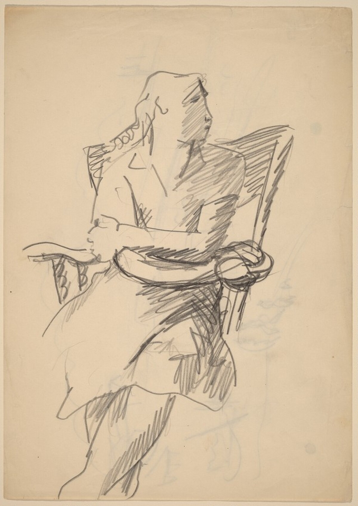 Female Figure Seated in a Chair [recto] by Mark Rothko