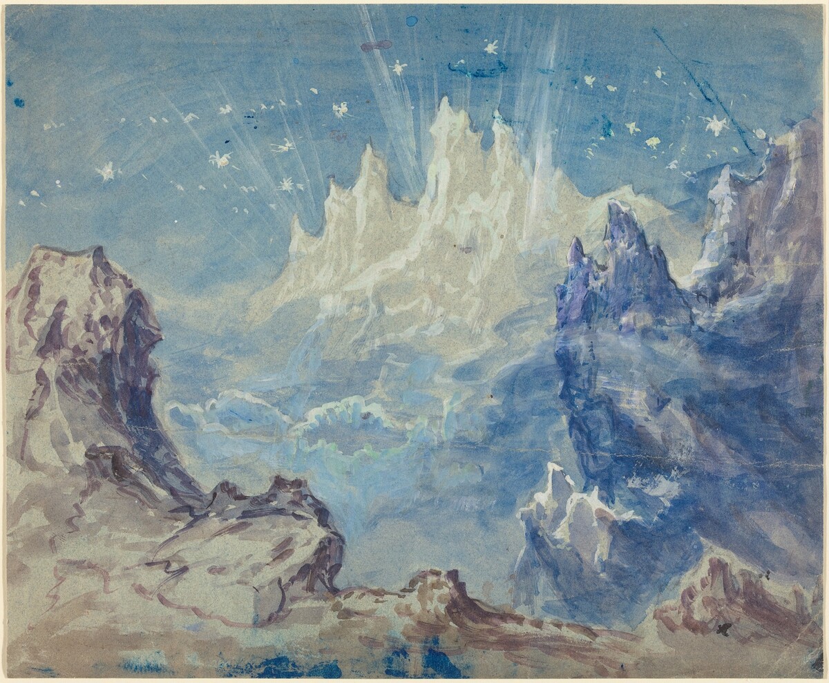 Fantastic Mountainous Landscape with a Starry Sky by Robert Caney