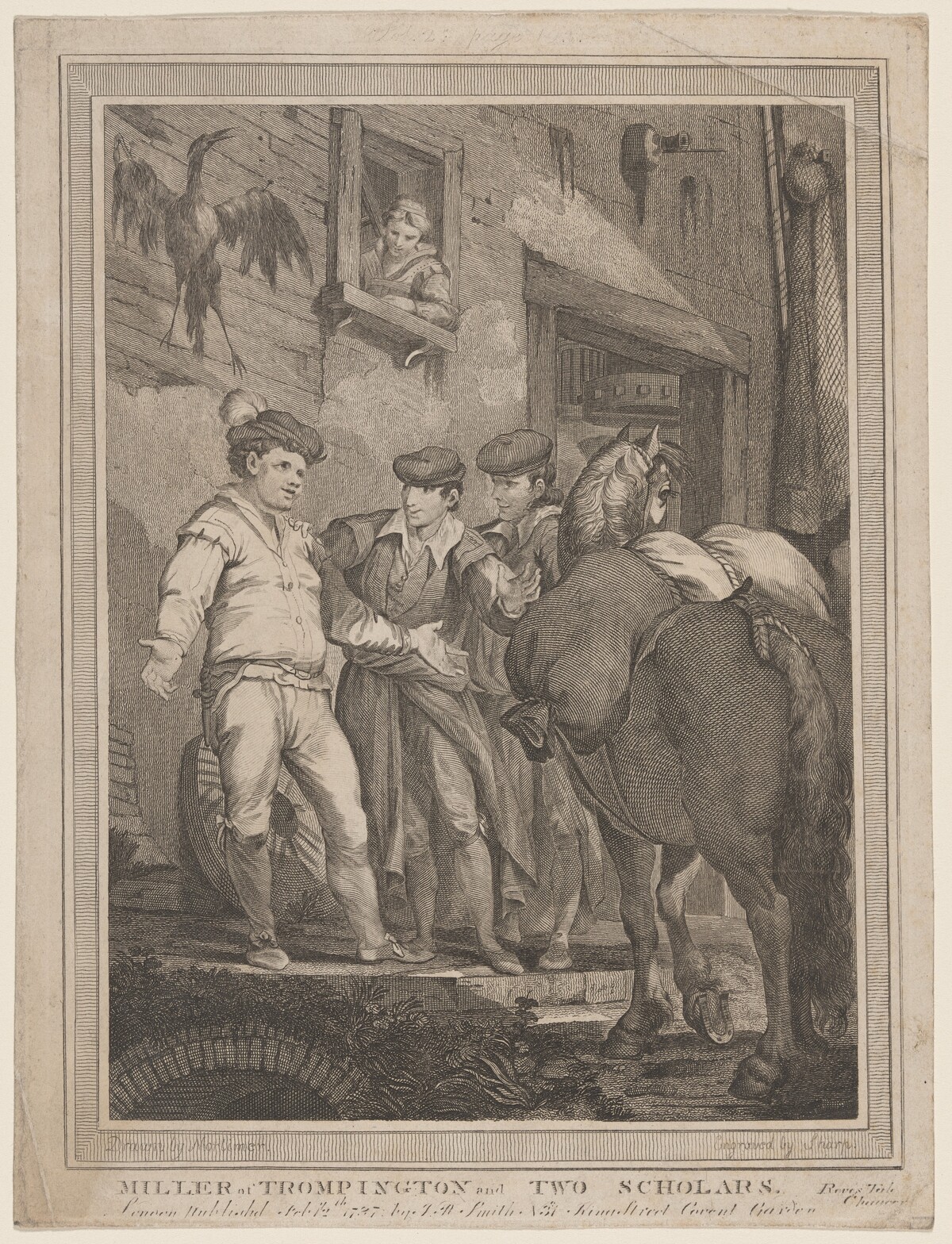 Miller of Trompington and Two Scholars by William Sharp, after John Hamilton Mortimer