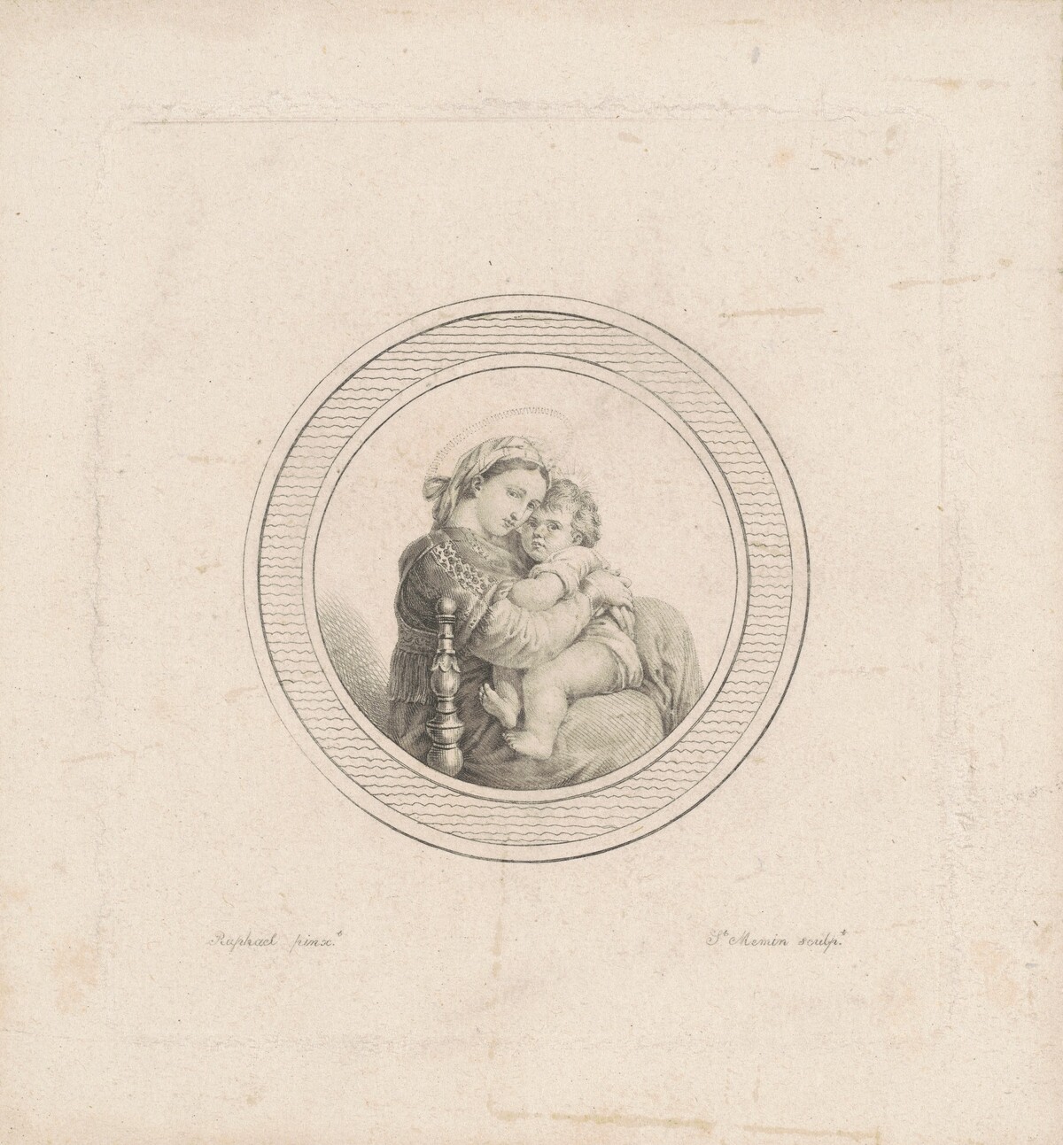 Madonna della seggiola by Charles B. J. Févret de Saint-Mémin, after Raphael