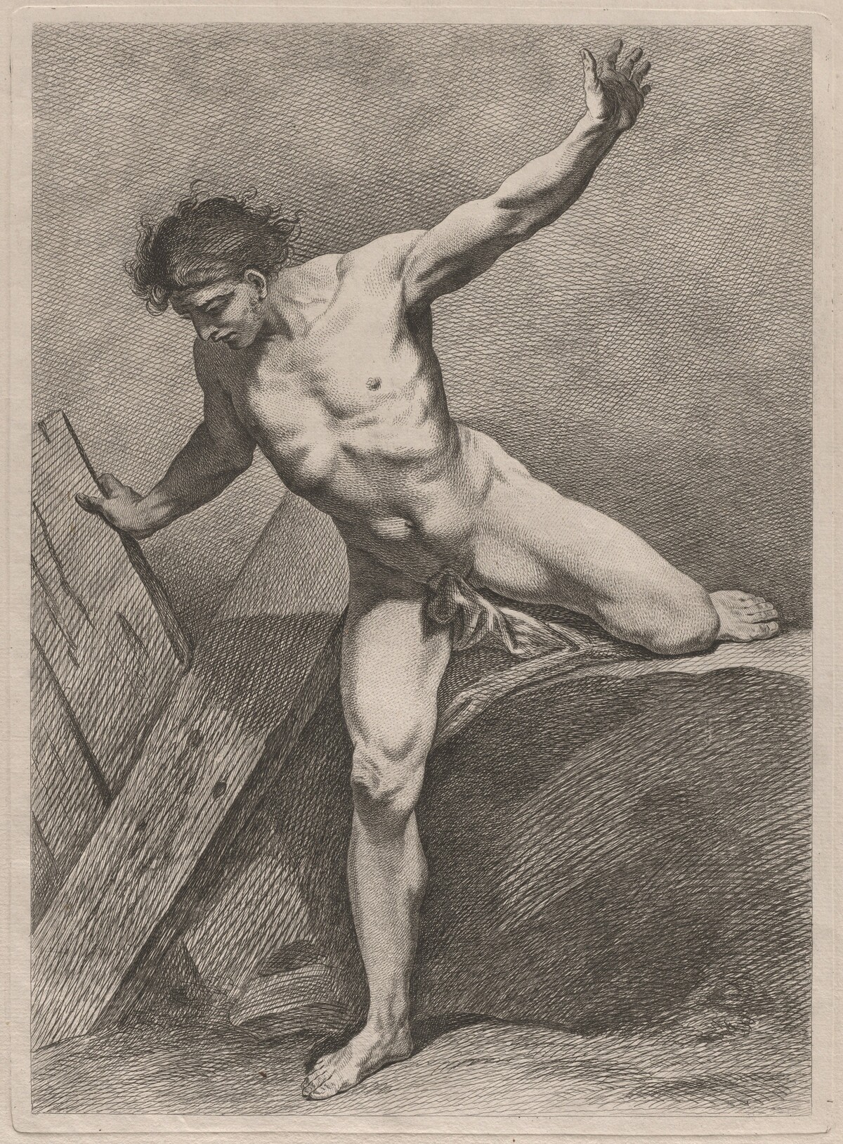 Climbing Man with Arms Outstretched by Carle Van Loo