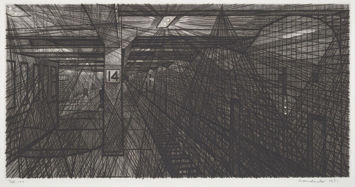 Subway Station, 14th Street by Armin Landeck