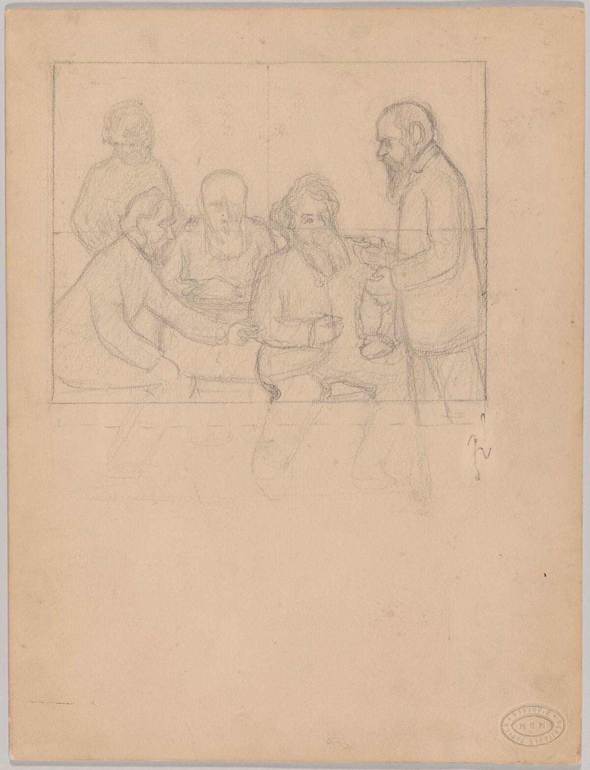 Study for 'Les cinq peintres' (The Five Painters) by Félix Vallotton