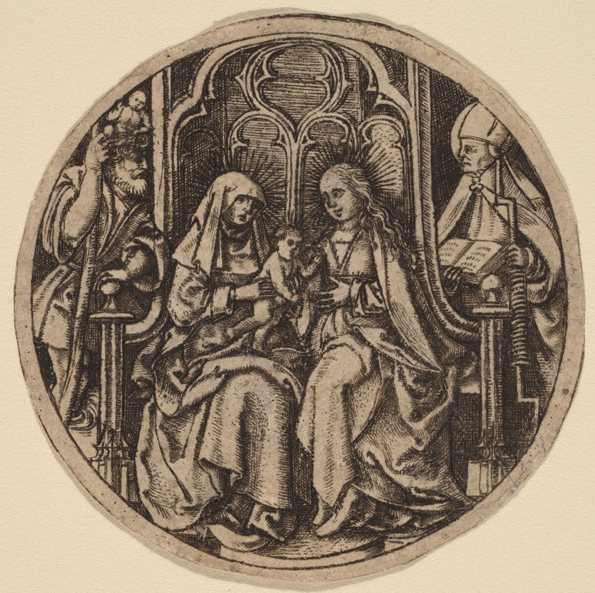 Madonna and Child with Saints Christopher and Erasmus by Netherlandish 15th Century