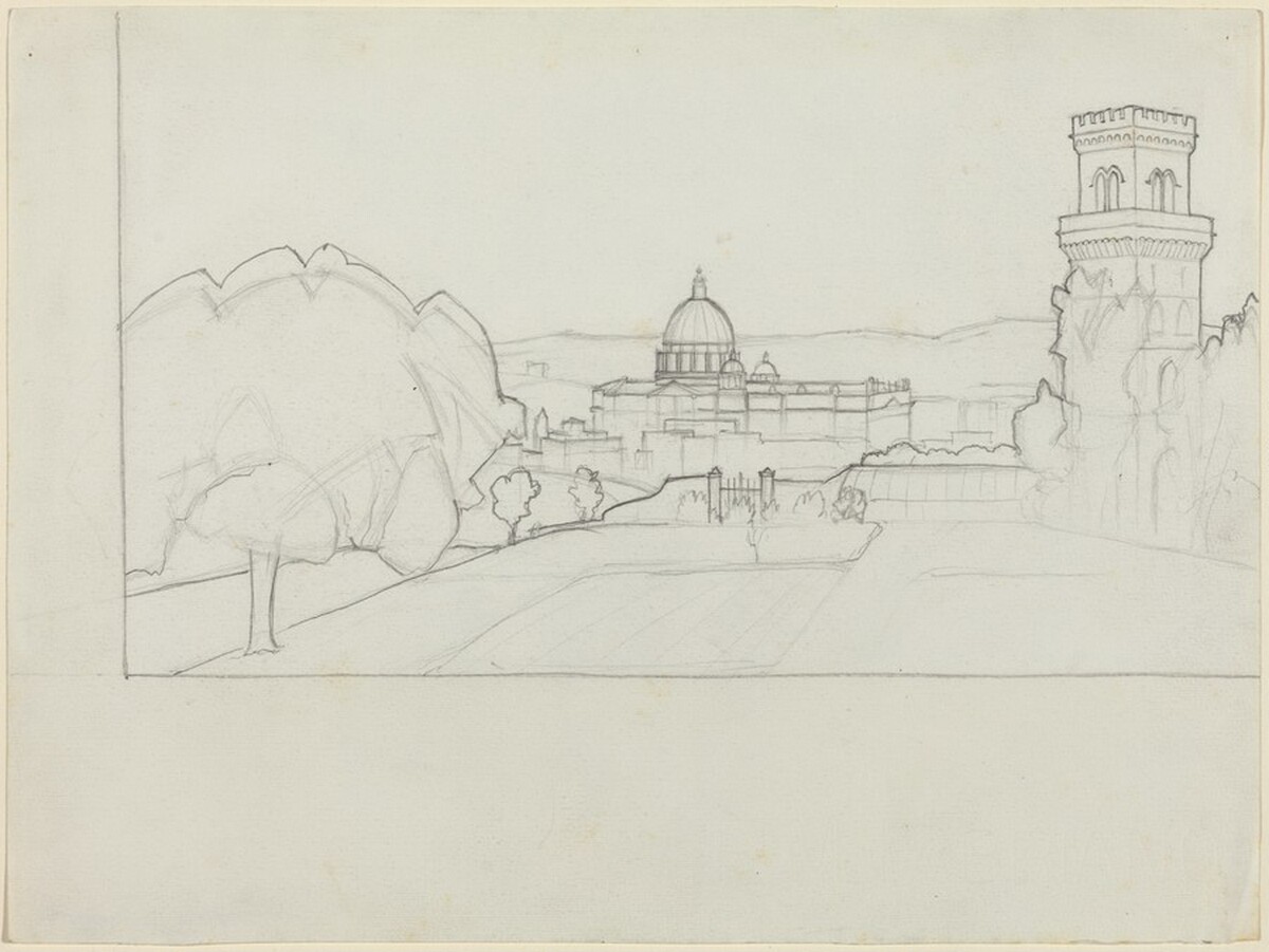 Saint Peter's Seen from the Janiculum Hill, Rome by M.C. Escher