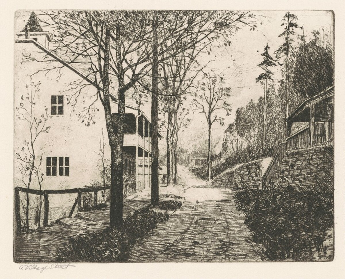 A Village Street by Charles W. Dahlgreen