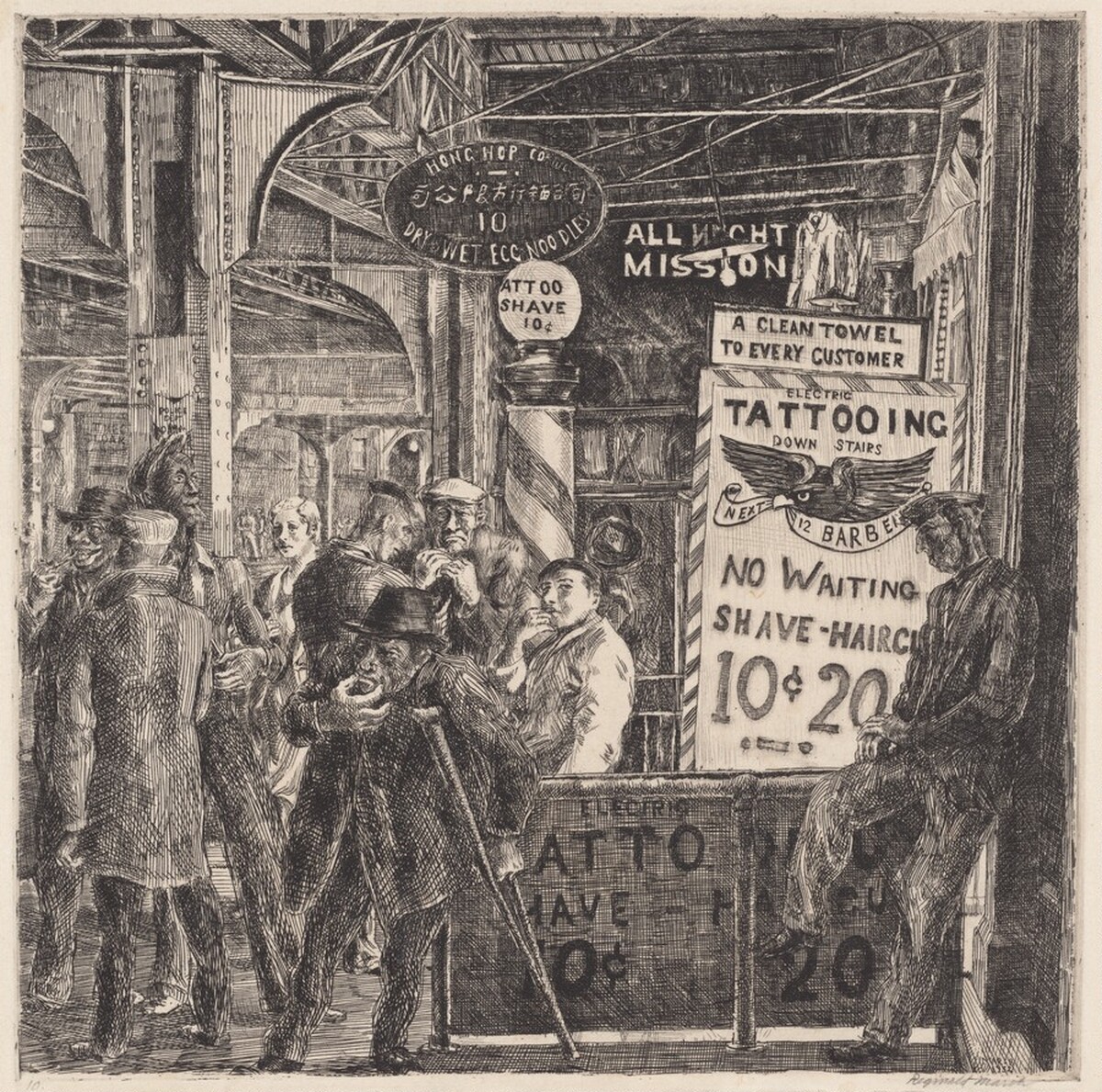 Tattoo-Shave-Haircut by Reginald Marsh