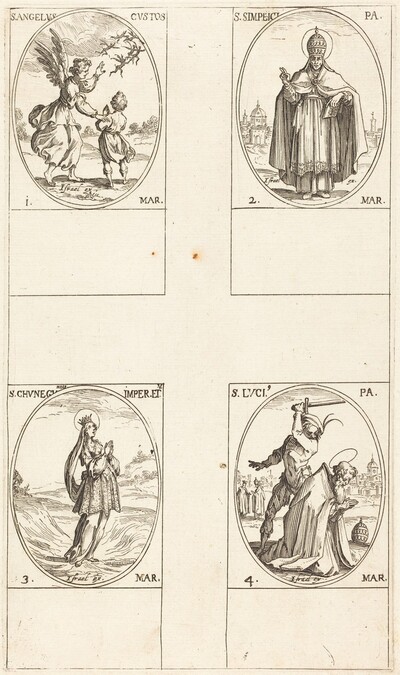 The Guardian Angel; St. Simplici; St. Cunegundes; St. Luci