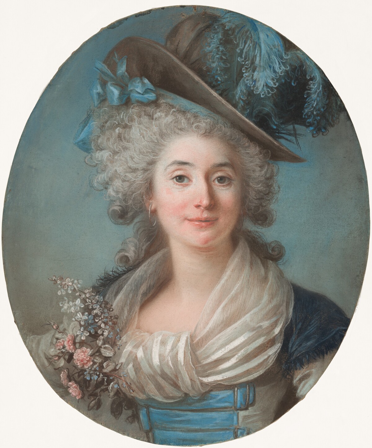 A Fashionable Noblewoman Wearing a Plumed Hat by Adélaïde Labille-Guiard