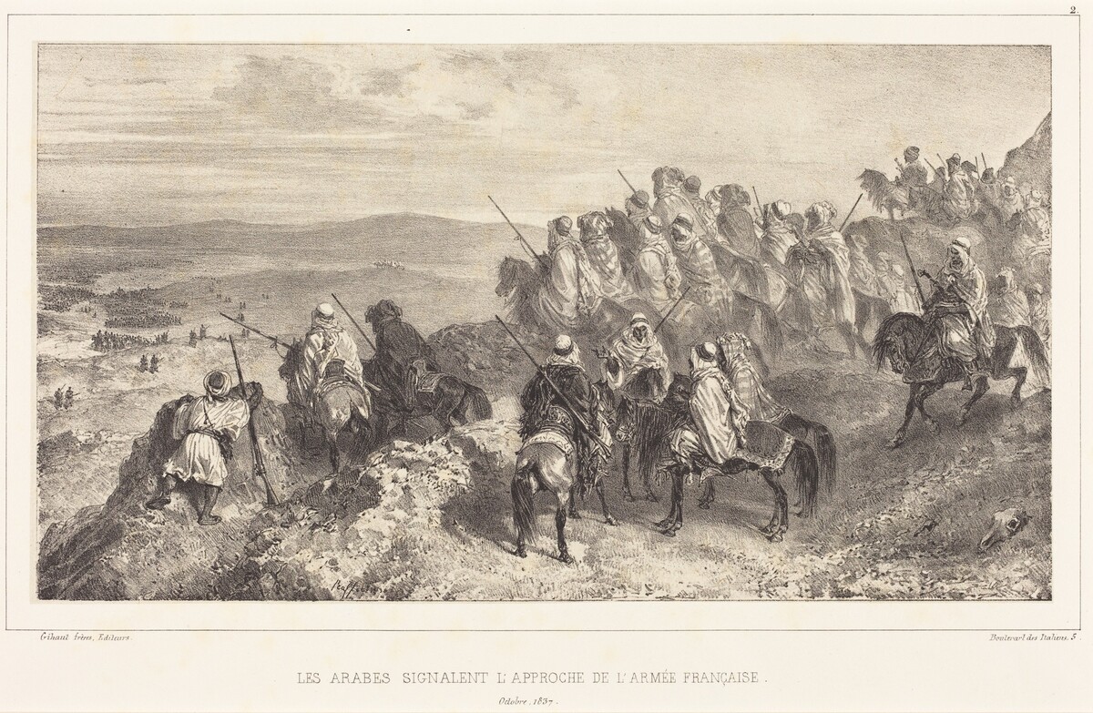 Les Arabes signalent l'approche de l'armée française by Auguste Raffet