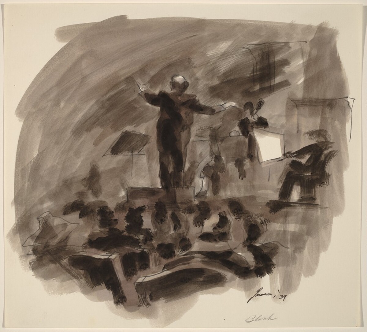 Conductor (Bloch?) seen from Audience by Donald Carlisle Greason