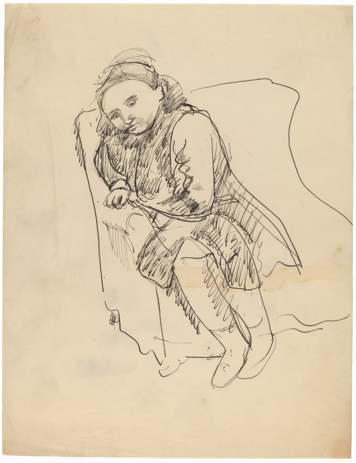 Young Girl Seated on Armchair, Leaning on Left Elbow by Mark Rothko