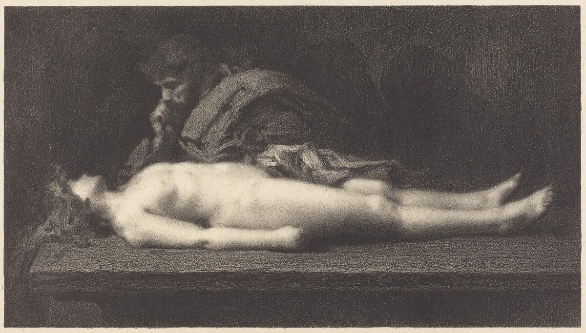 Levite of Ephraim and His Dead Wife by M.G. Fuchs after Jean-Jacques Henner