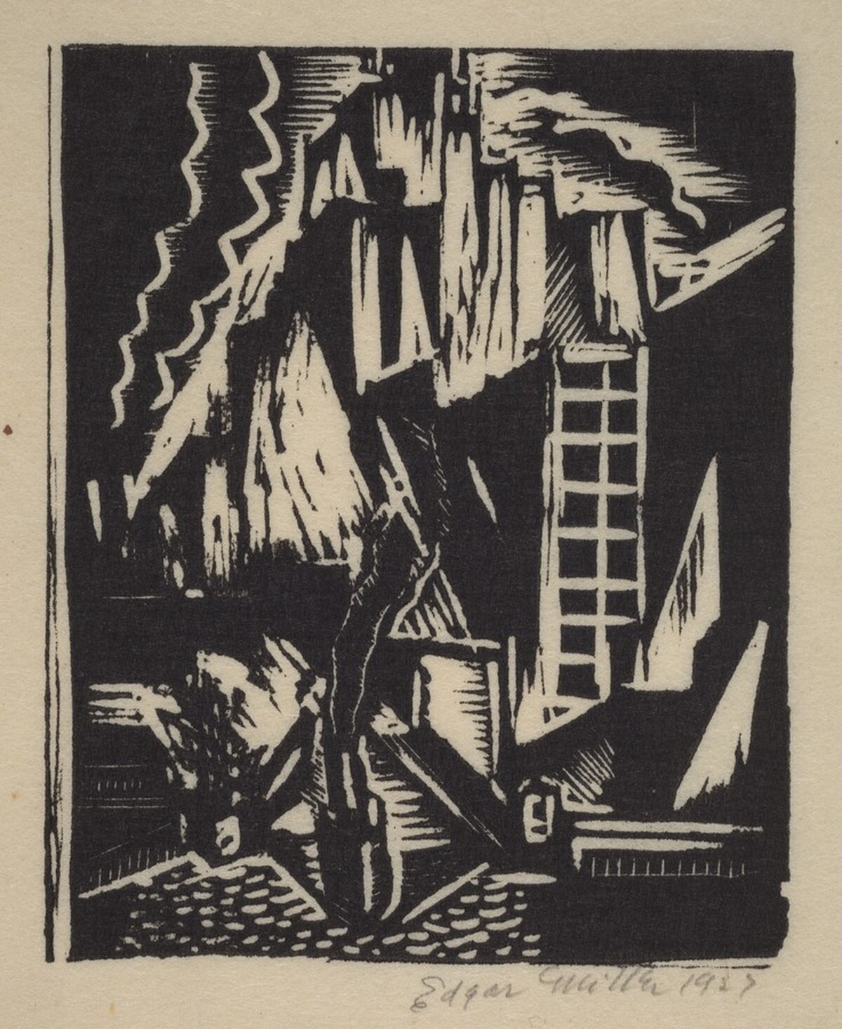 Untitled (Village or Town in Mountains) by Edgar Miller