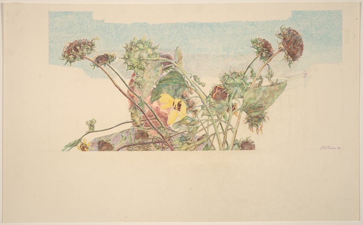 Self-Portrait with Flowers by Edward O'Brien