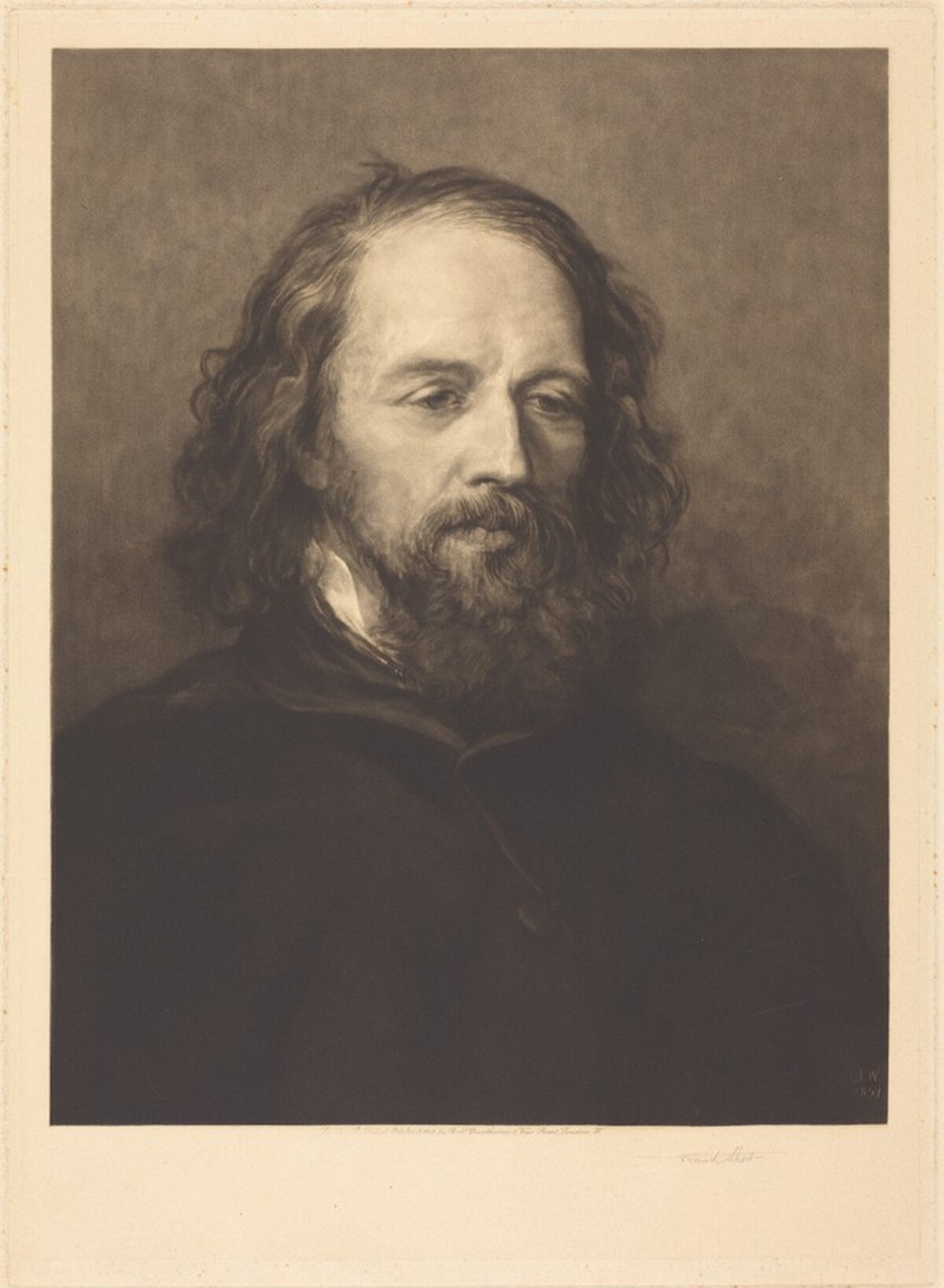 Lord Tennyson, No. 2 by Frank Short, after George Frederic Watts