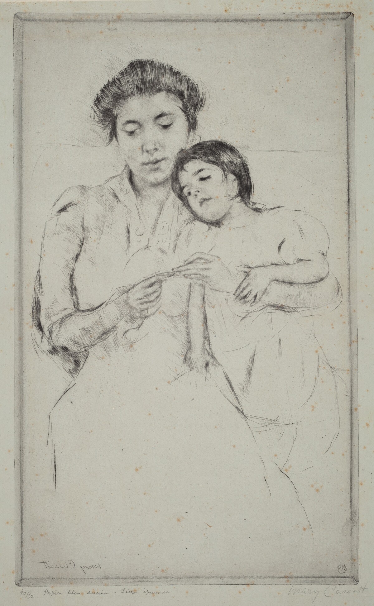 The Crocheting Lesson by Mary Cassatt