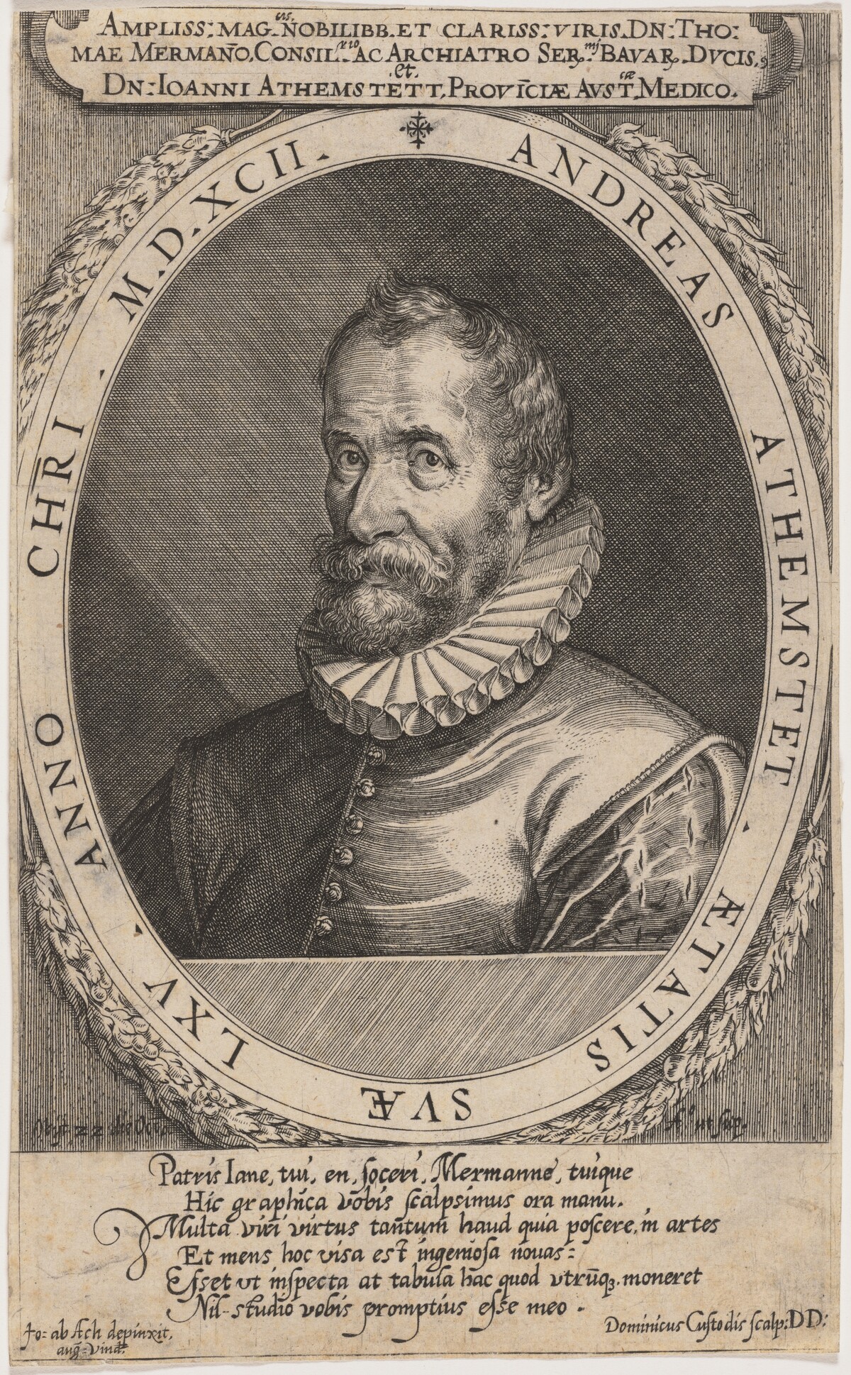Andreas Athemstet by Dominicus Custos, after Hans von Aachen