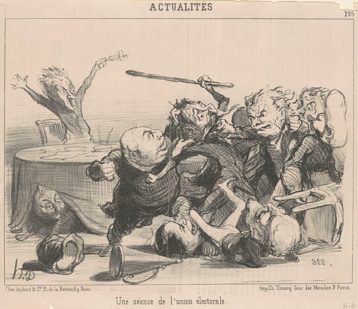 Une séance de l'union électorale by Honoré Daumier