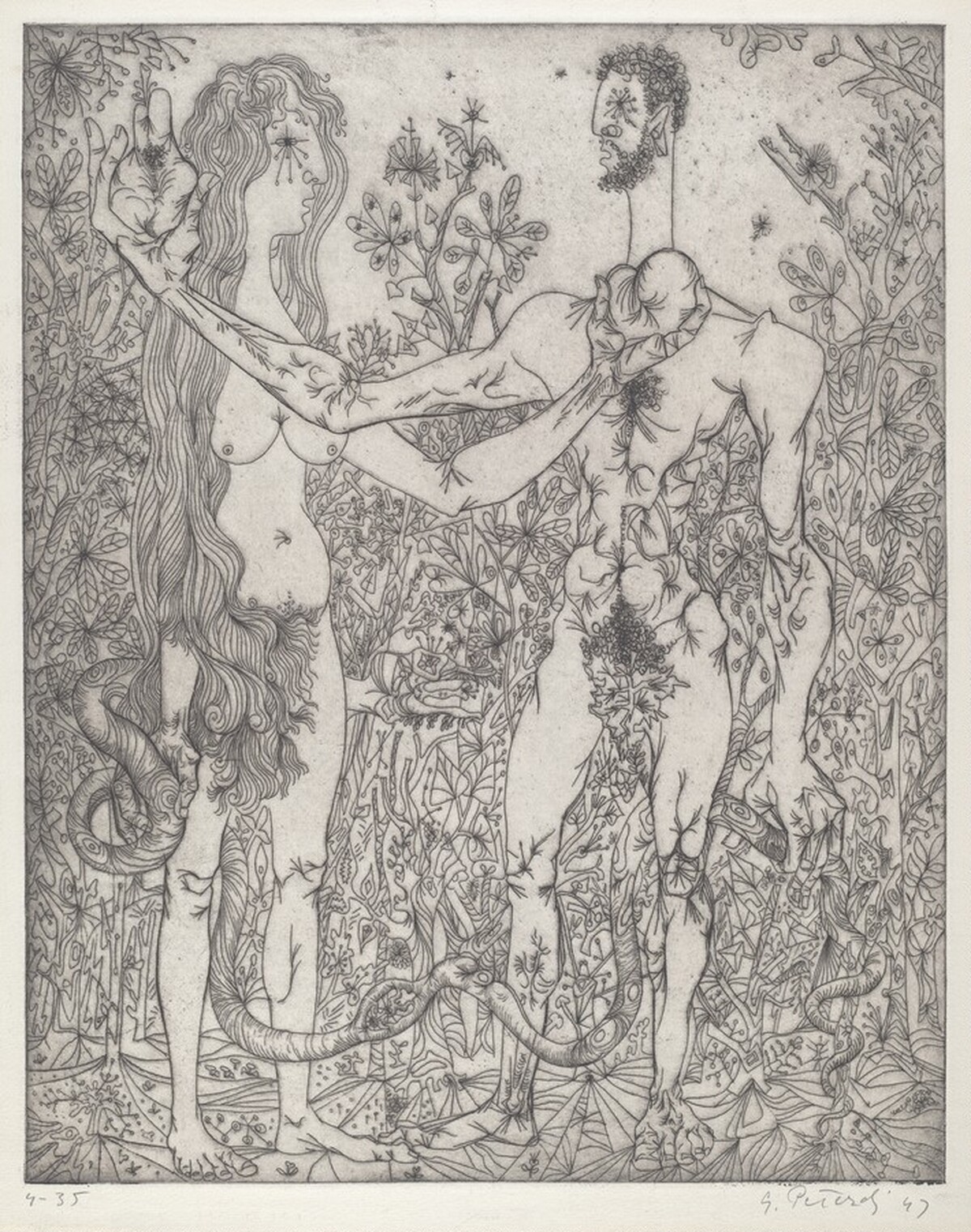 Adam and Eve by Gabor Peterdi